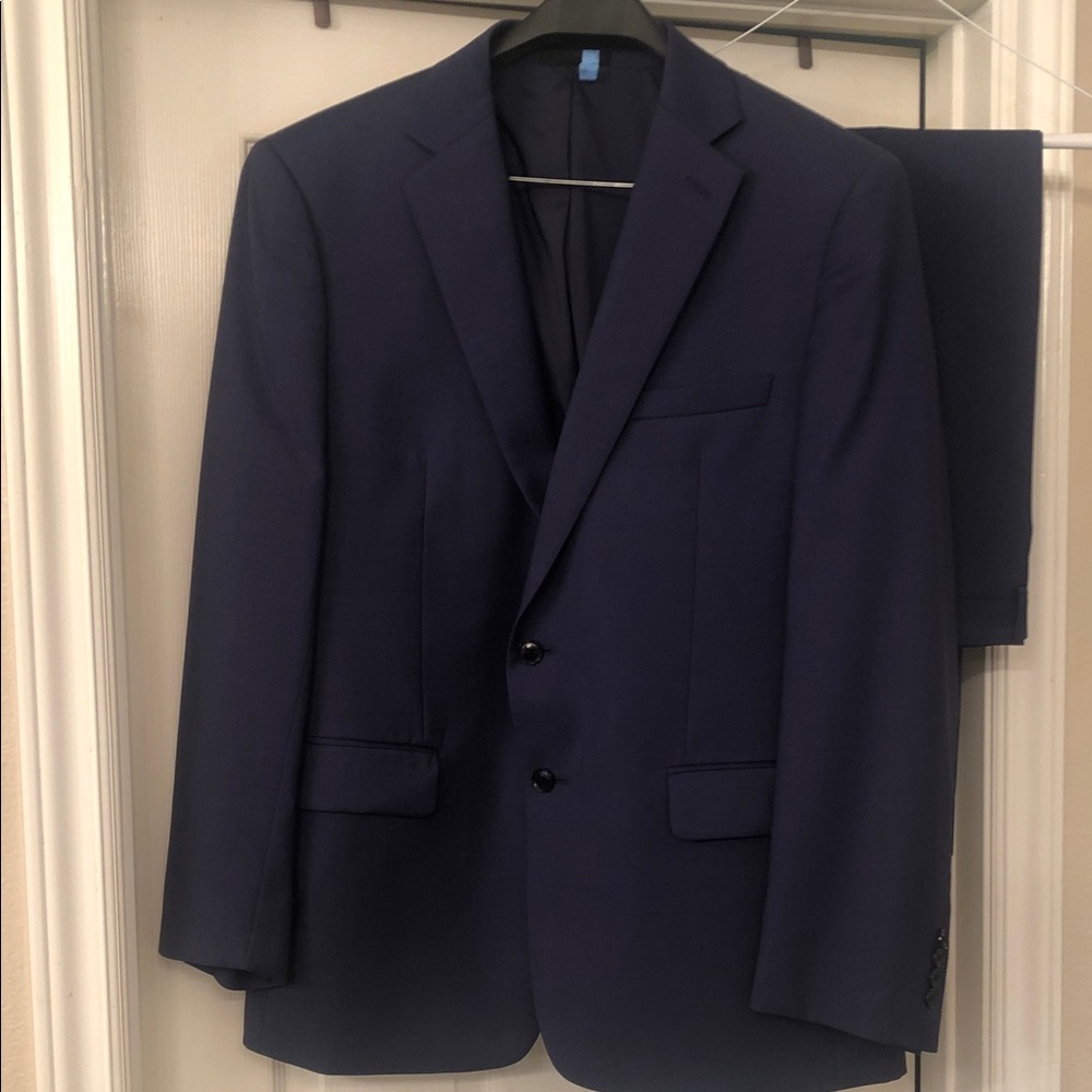 Calvin Klein Dark Blue Men's Two-Button Suit Jacket and slacks